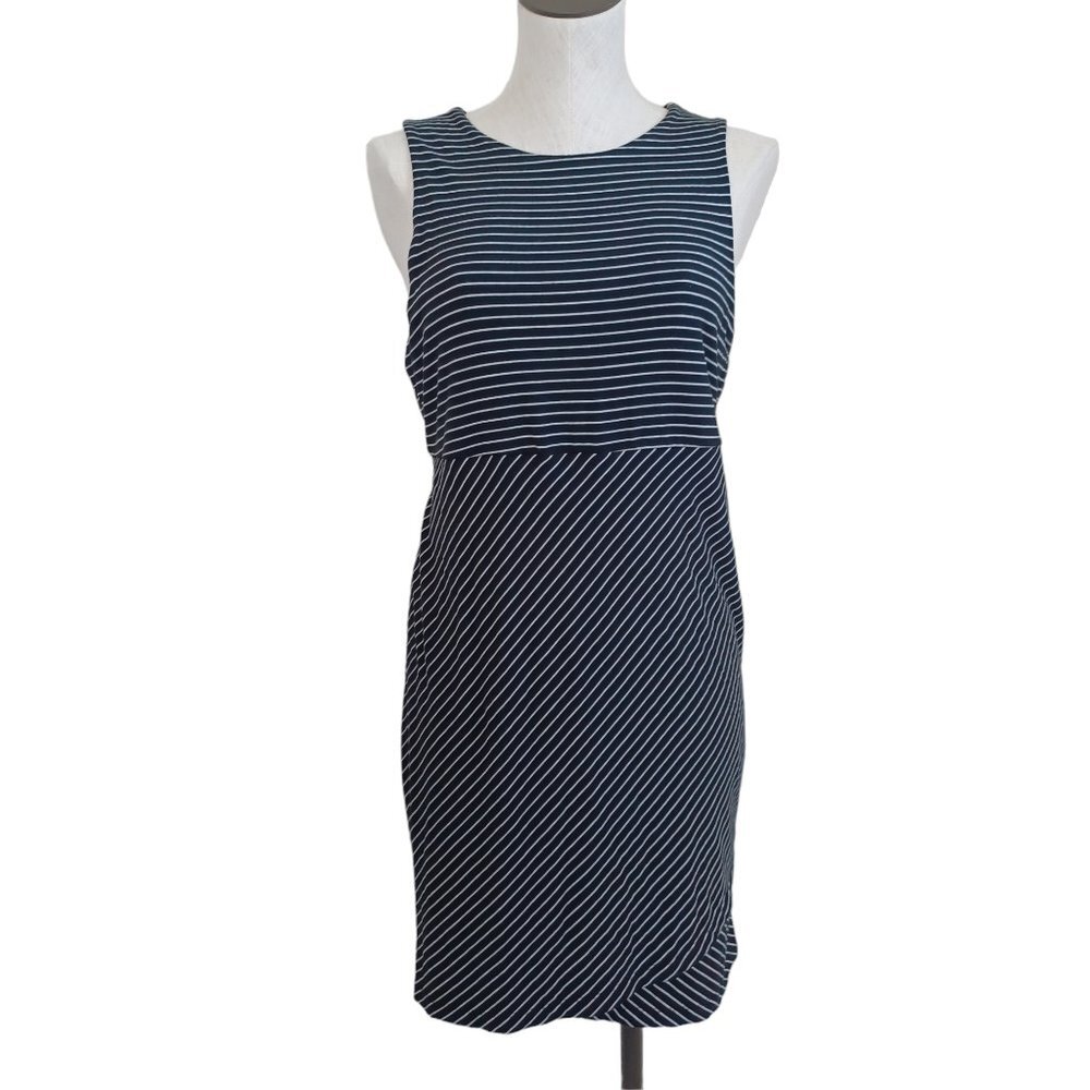 Athleta Dress La Palma Black White Striped Pullover Womens‎ size Medium